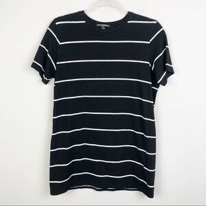 BRANDY MELVILLE | Striped T-Shirt Mini Dress or Tunic Black White One Size